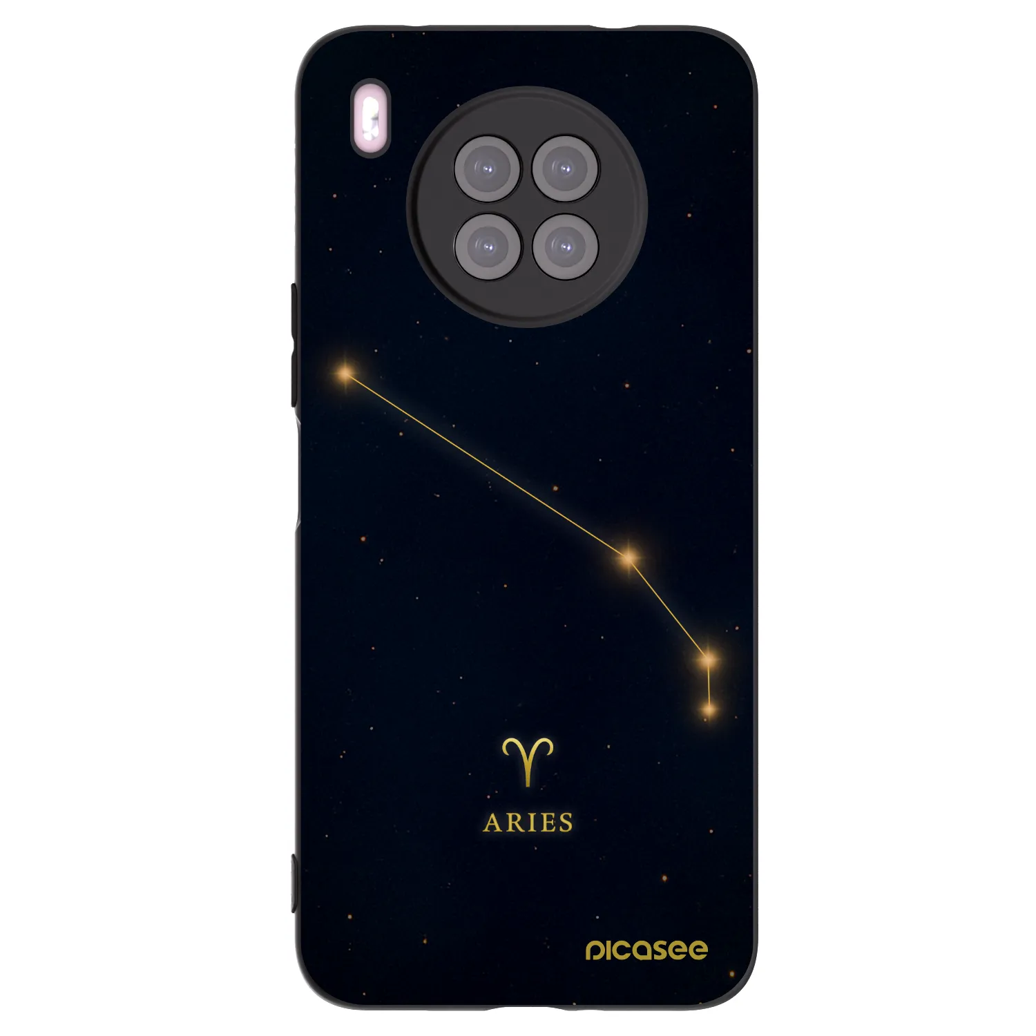 Picasee silikonowe czarne etui na Huawei Nova 8i - ARIES