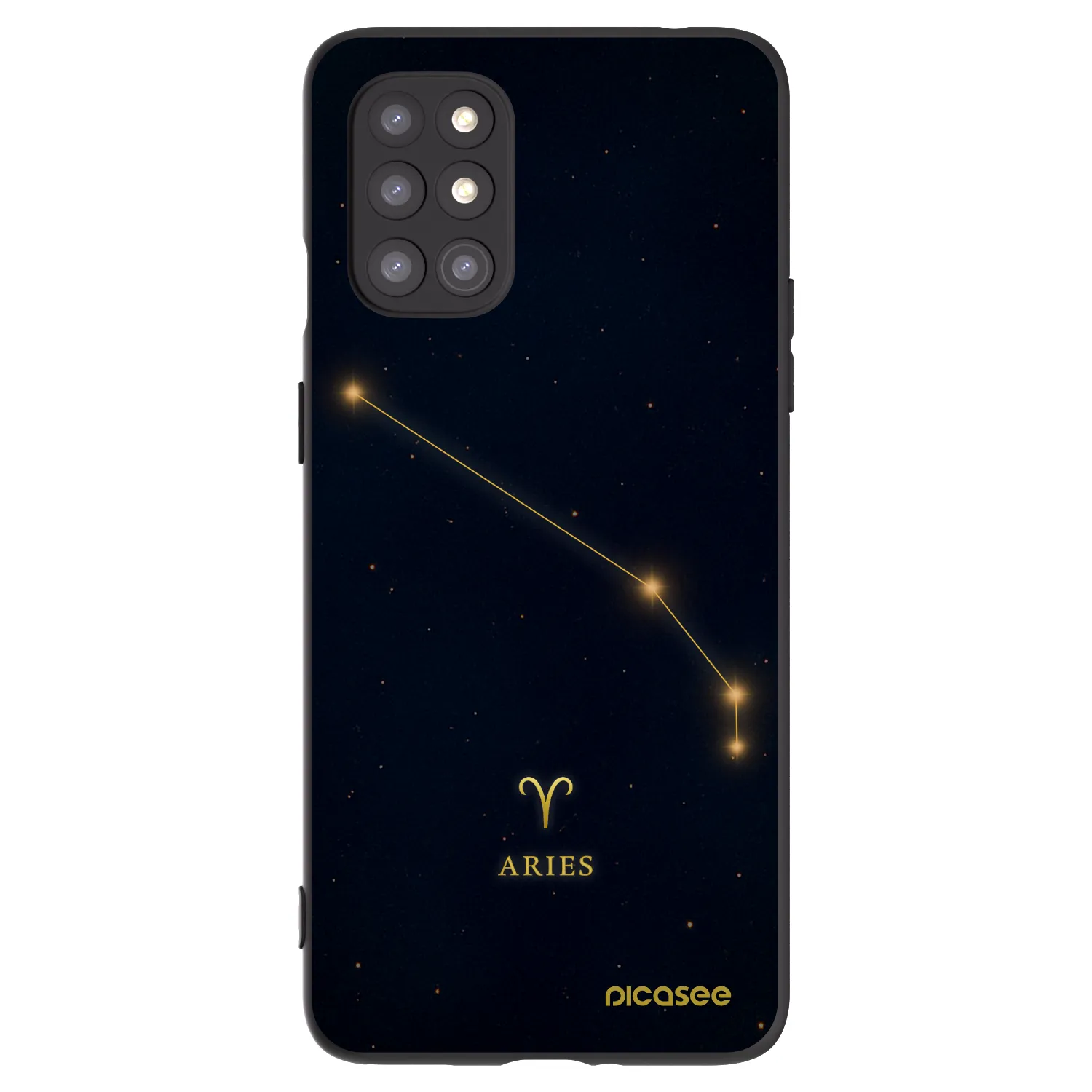 Picasee silikonowe czarne etui na OnePlus 8T - ARIES