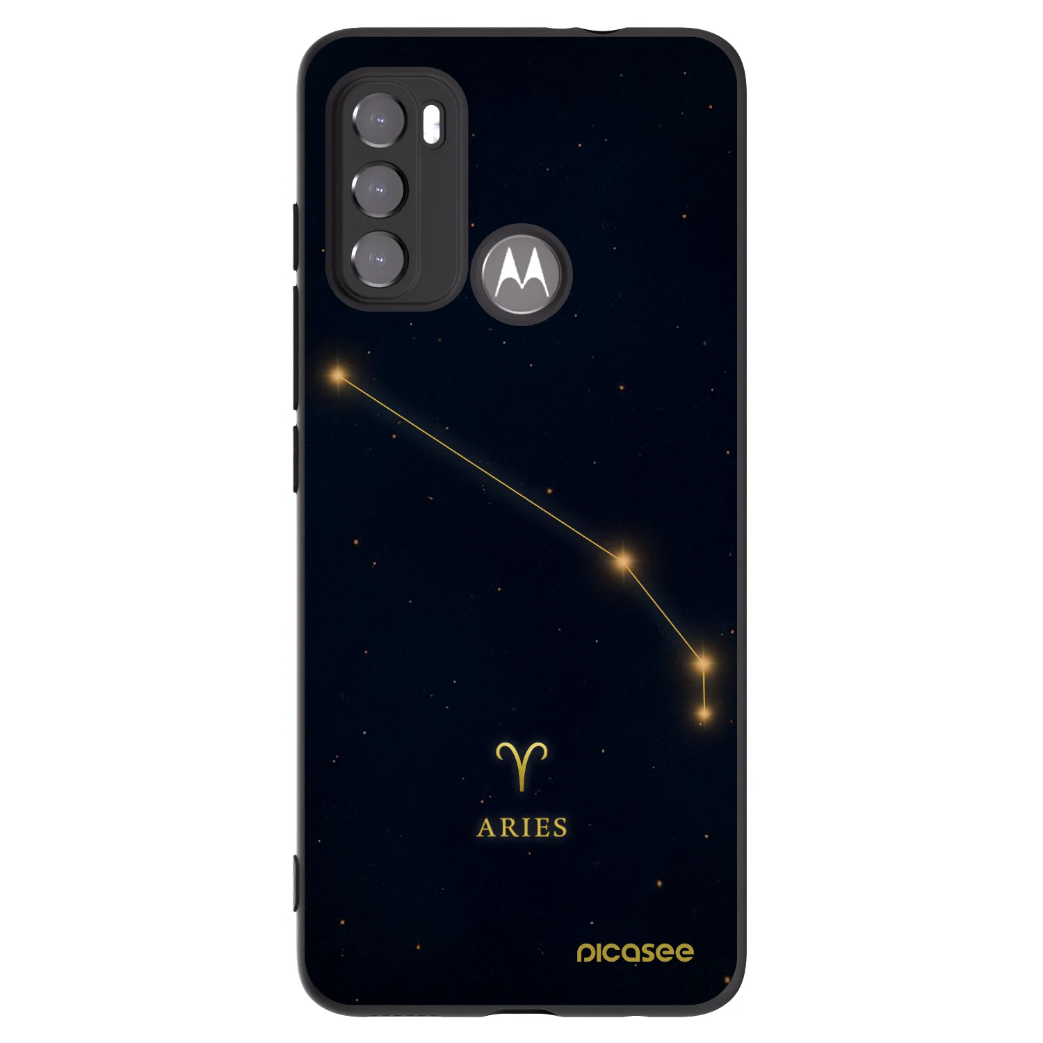 Picasee silikonowe czarne etui na Motorola Moto G60 - ARIES