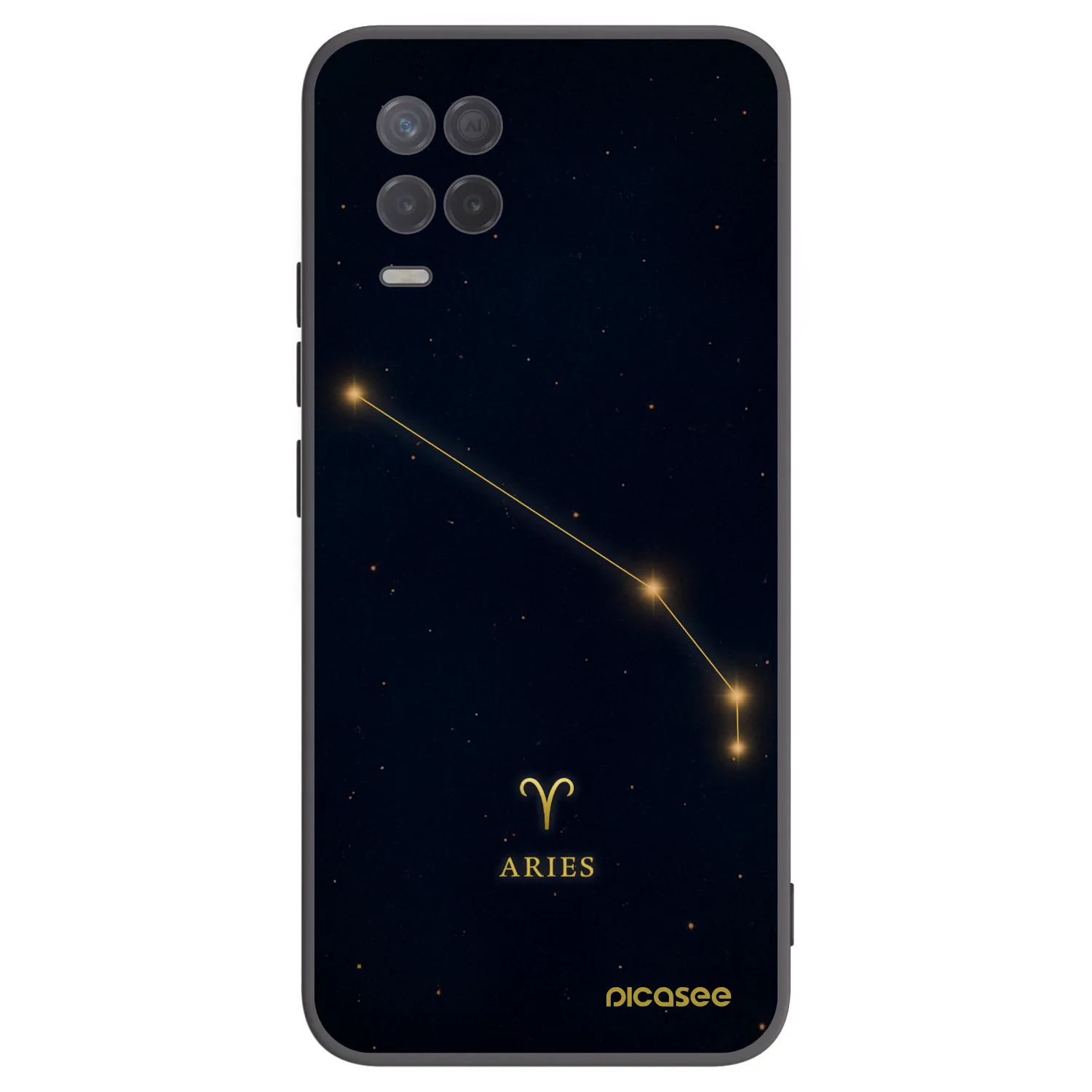 Picasee silikonowe czarne etui na Realme 8 5G - ARIES
