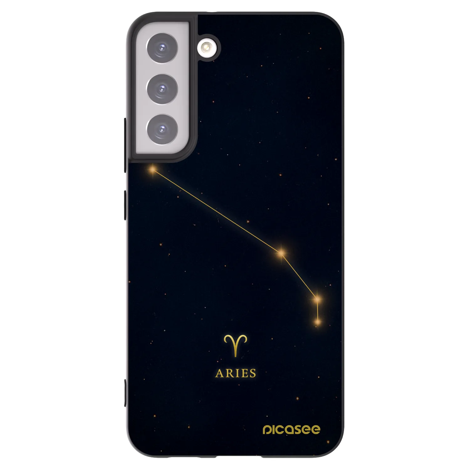 Picasee silikonowe czarne etui na Samsung Galaxy S22+ 5G - ARIES