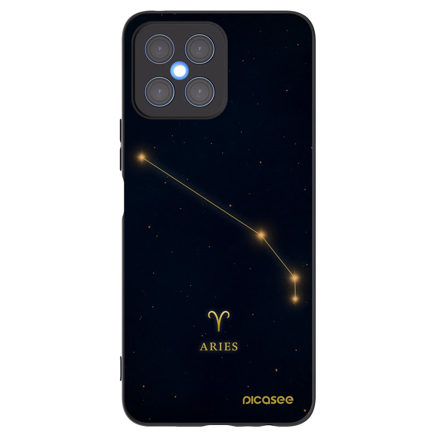Picasee silikonowe czarne etui na Honor X8 4G - ARIES