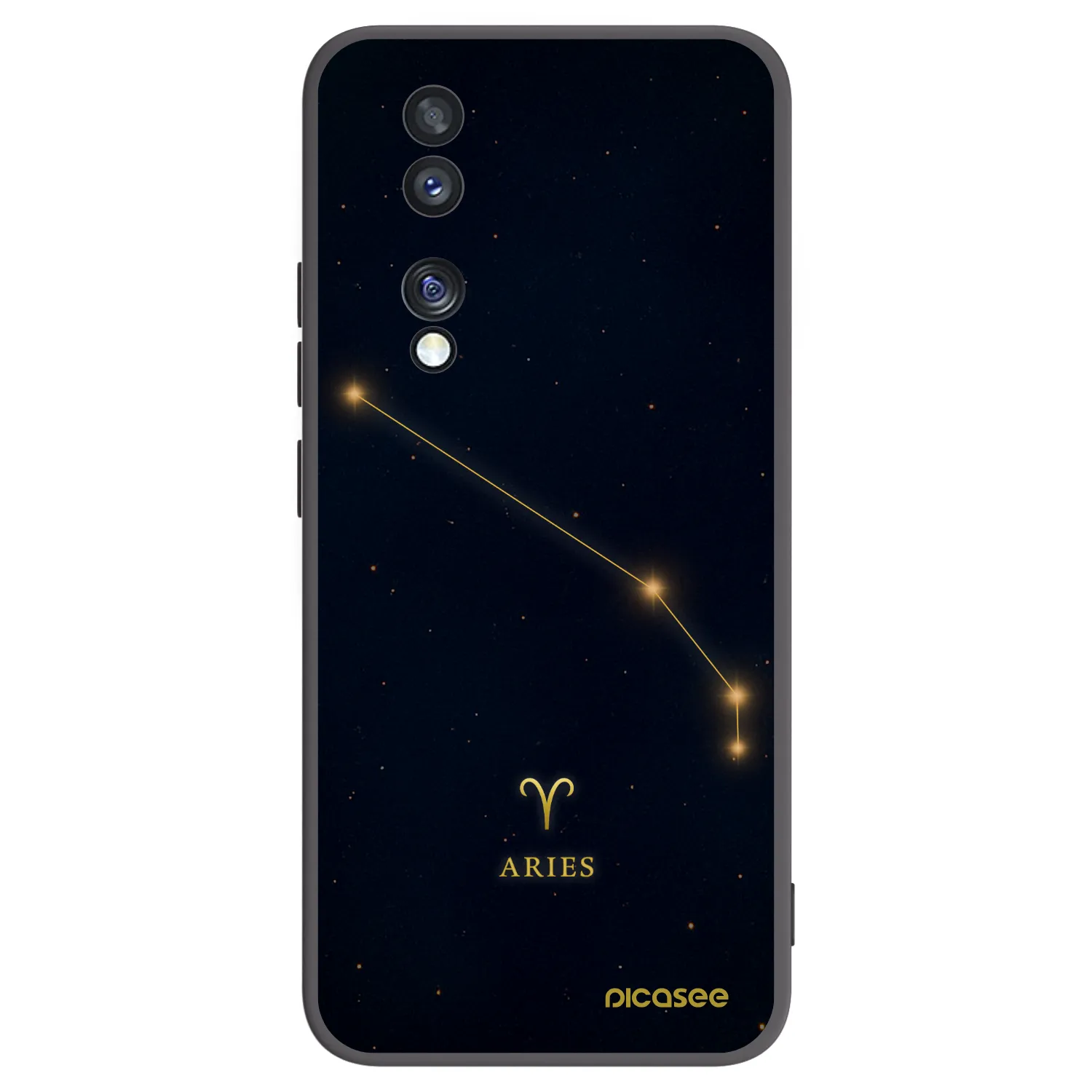 Picasee silikonowe czarne etui na Honor 70 - ARIES