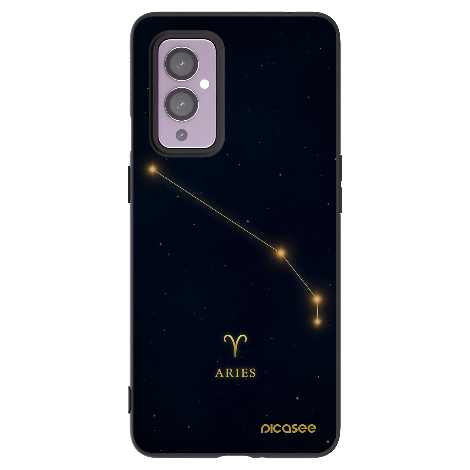 Picasee silikonowe czarne etui na OnePlus 9 - ARIES