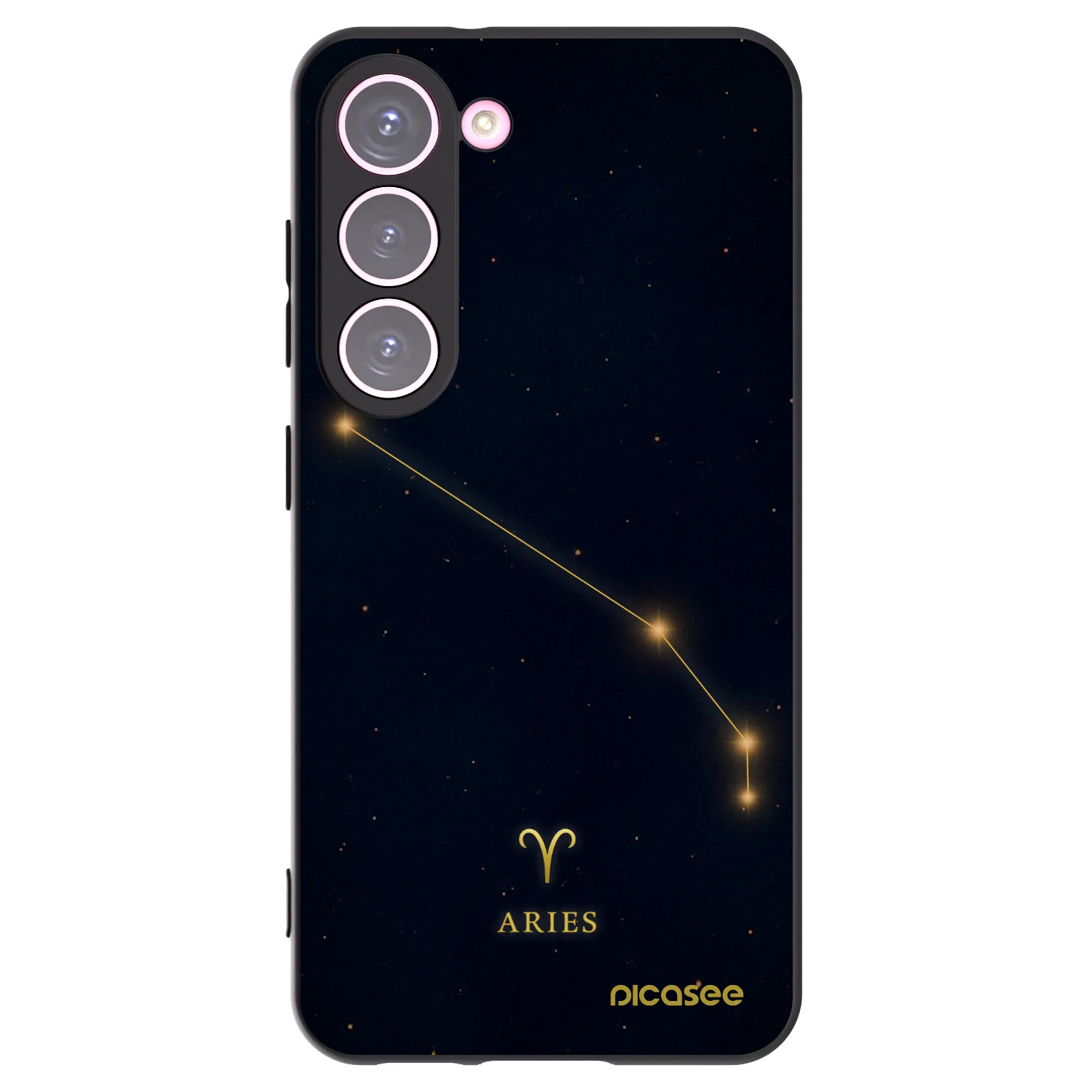 Picasee silikonowe czarne etui na Samsung Galaxy S23 5G - ARIES