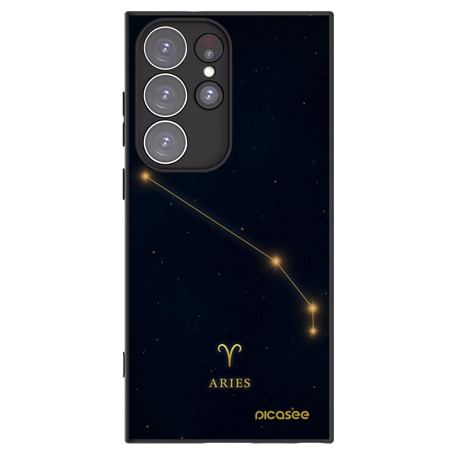 Picasee silikonowe czarne etui na Samsung Galaxy S23 Ultra 5G - ARIES