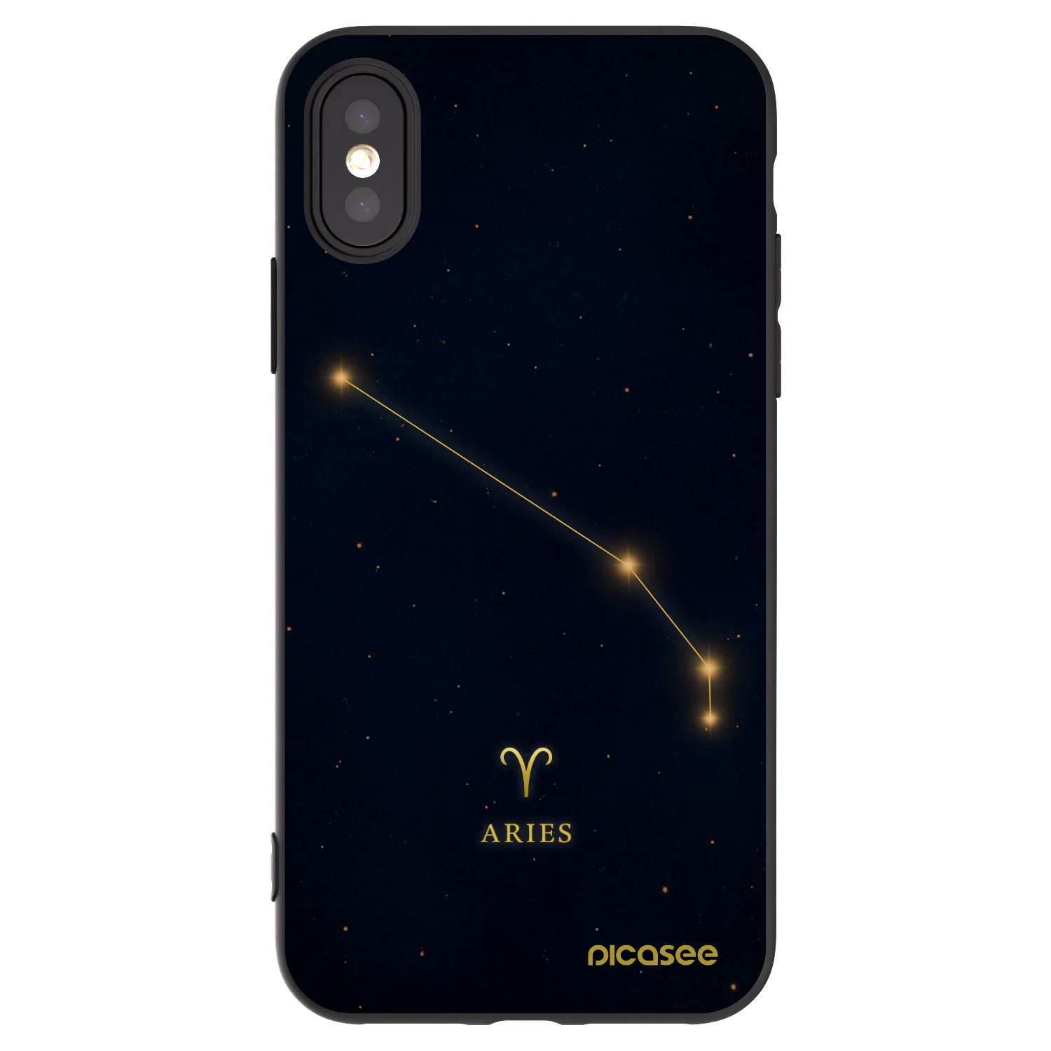 Picasee silikonowe czarne etui na Apple iPhone X/XS - ARIES