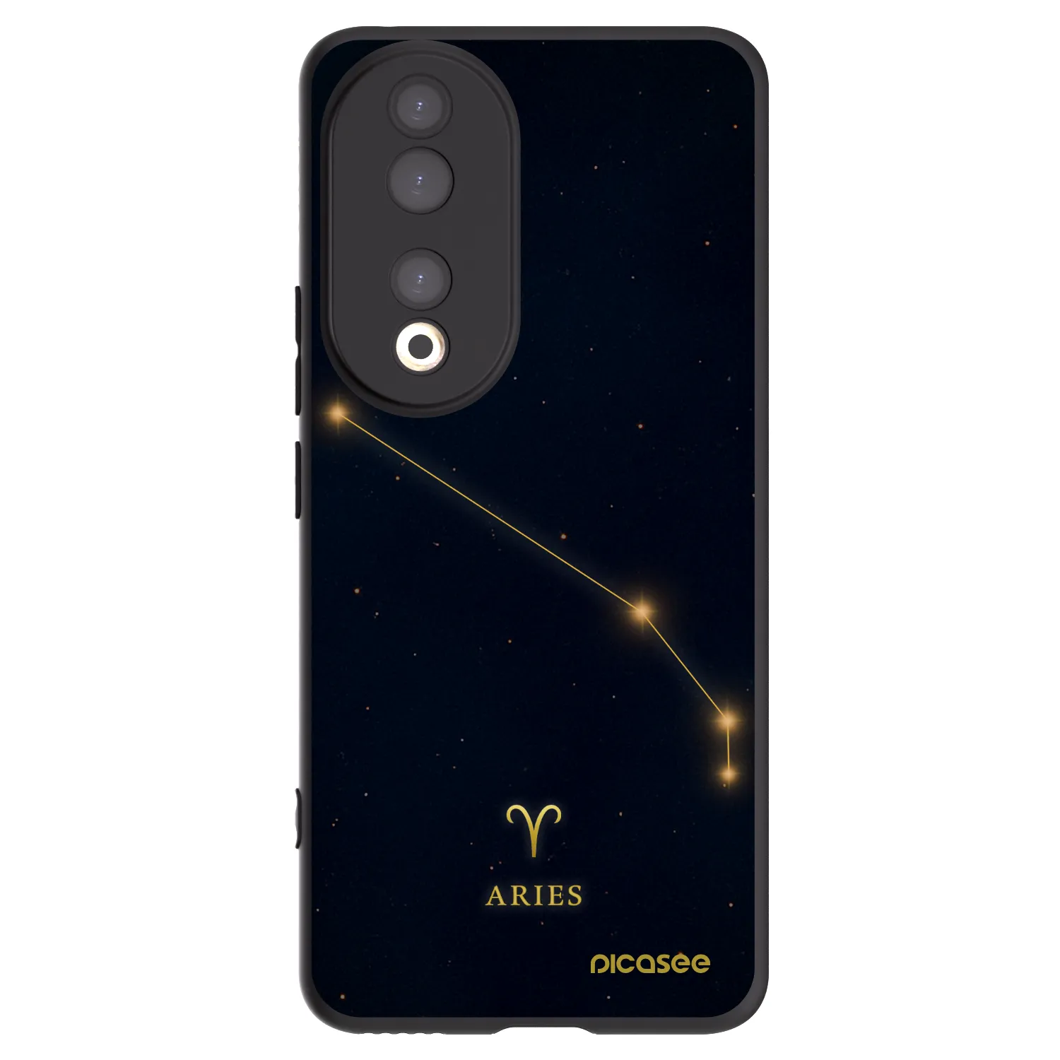 Picasee silikonowe czarne etui na Honor 90 5G - ARIES