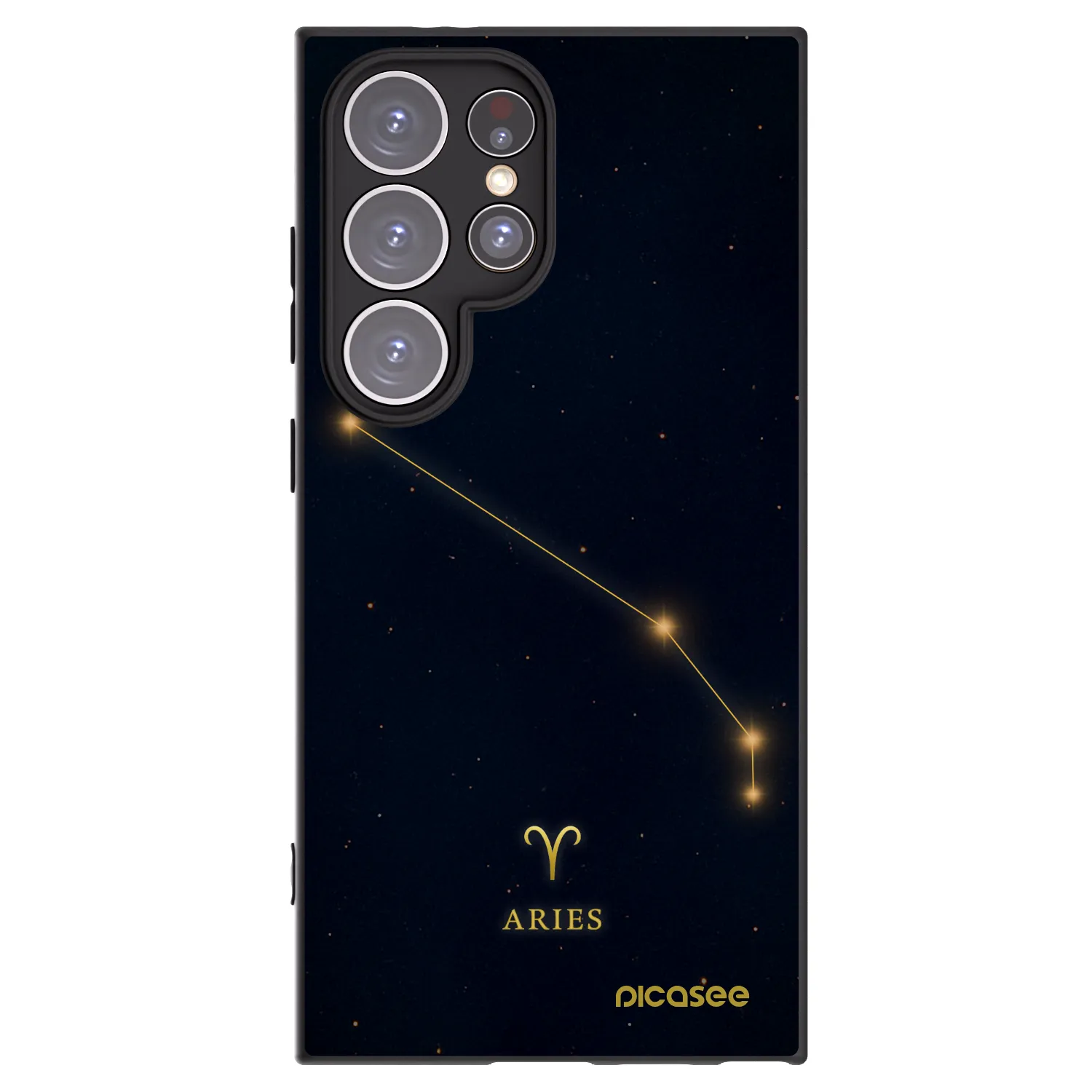 Picasee silikonowe czarne etui na Samsung Galaxy S24 Ultra S928B 5G - ARIES