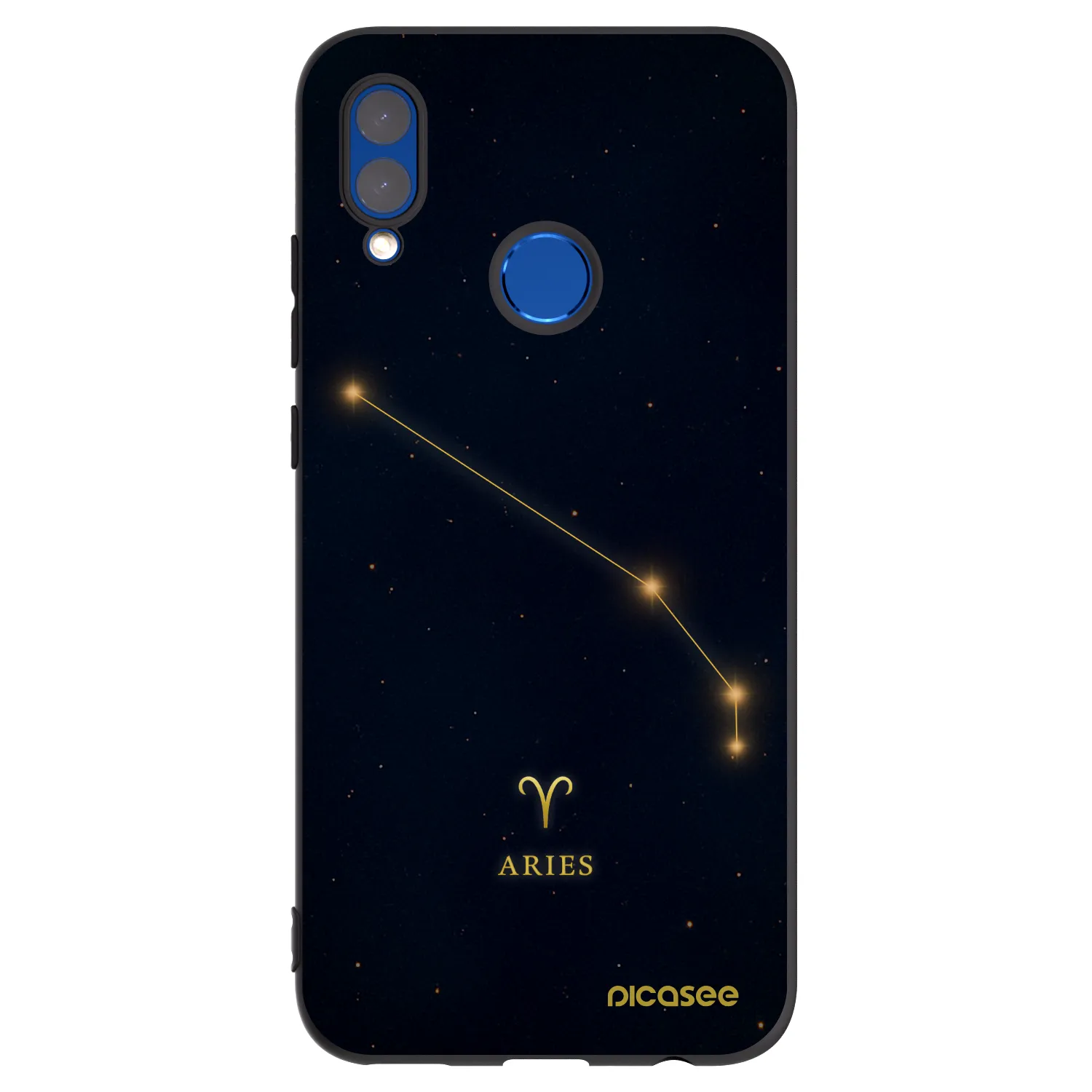 Picasee silikonowe czarne etui na Honor 10 Lite - ARIES