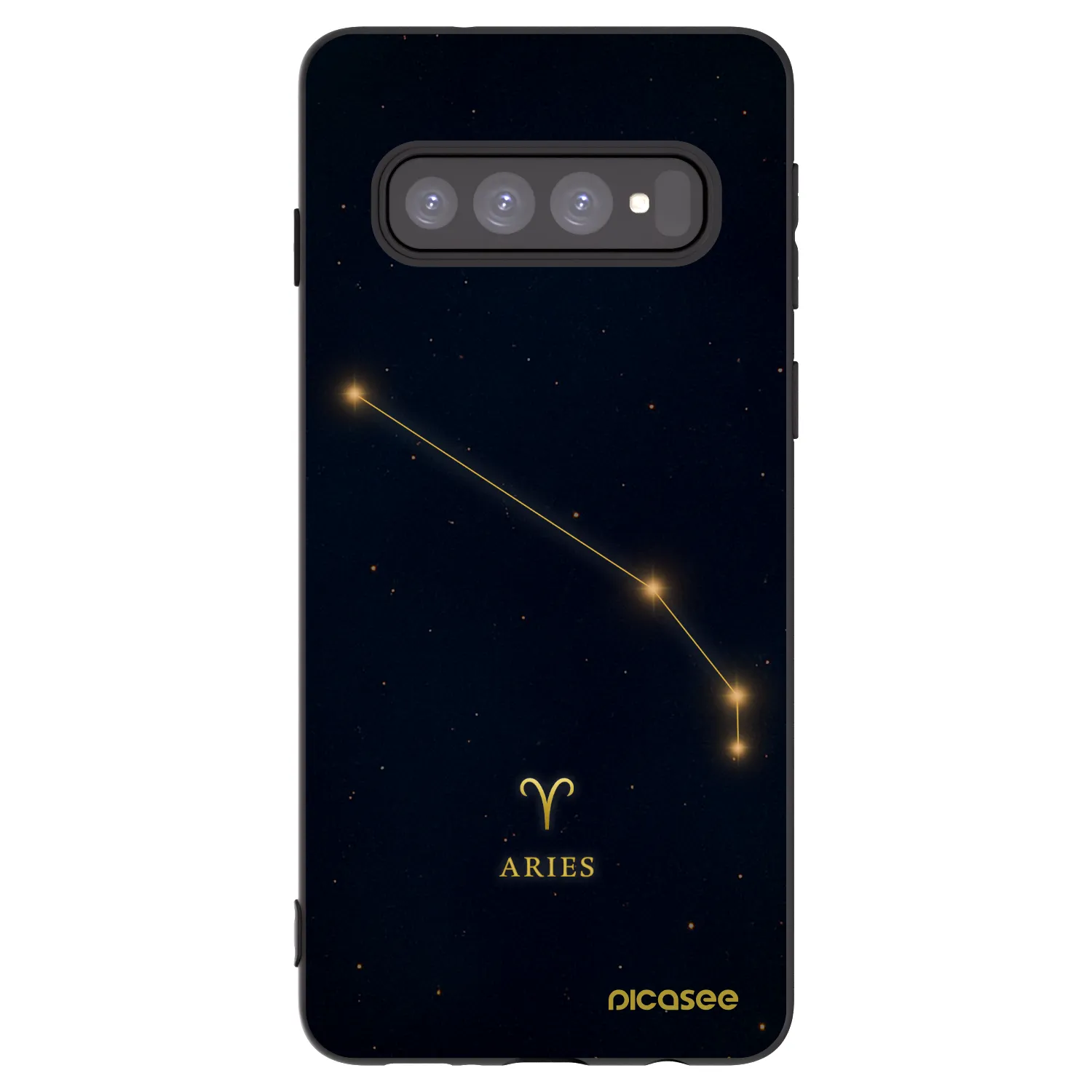 Picasee silikonowe czarne etui na Samsung Galaxy S10 G973 - ARIES