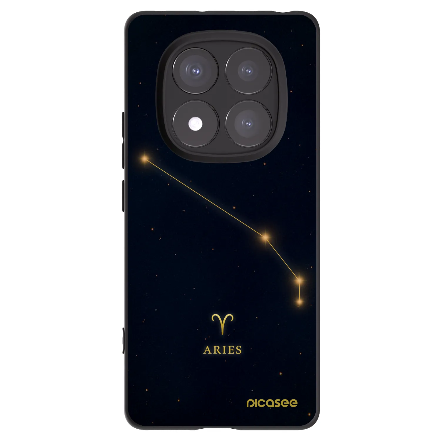 Picasee silikonowe czarne etui na Xiaomi Redmi Note 14 Pro 5G - ARIES
