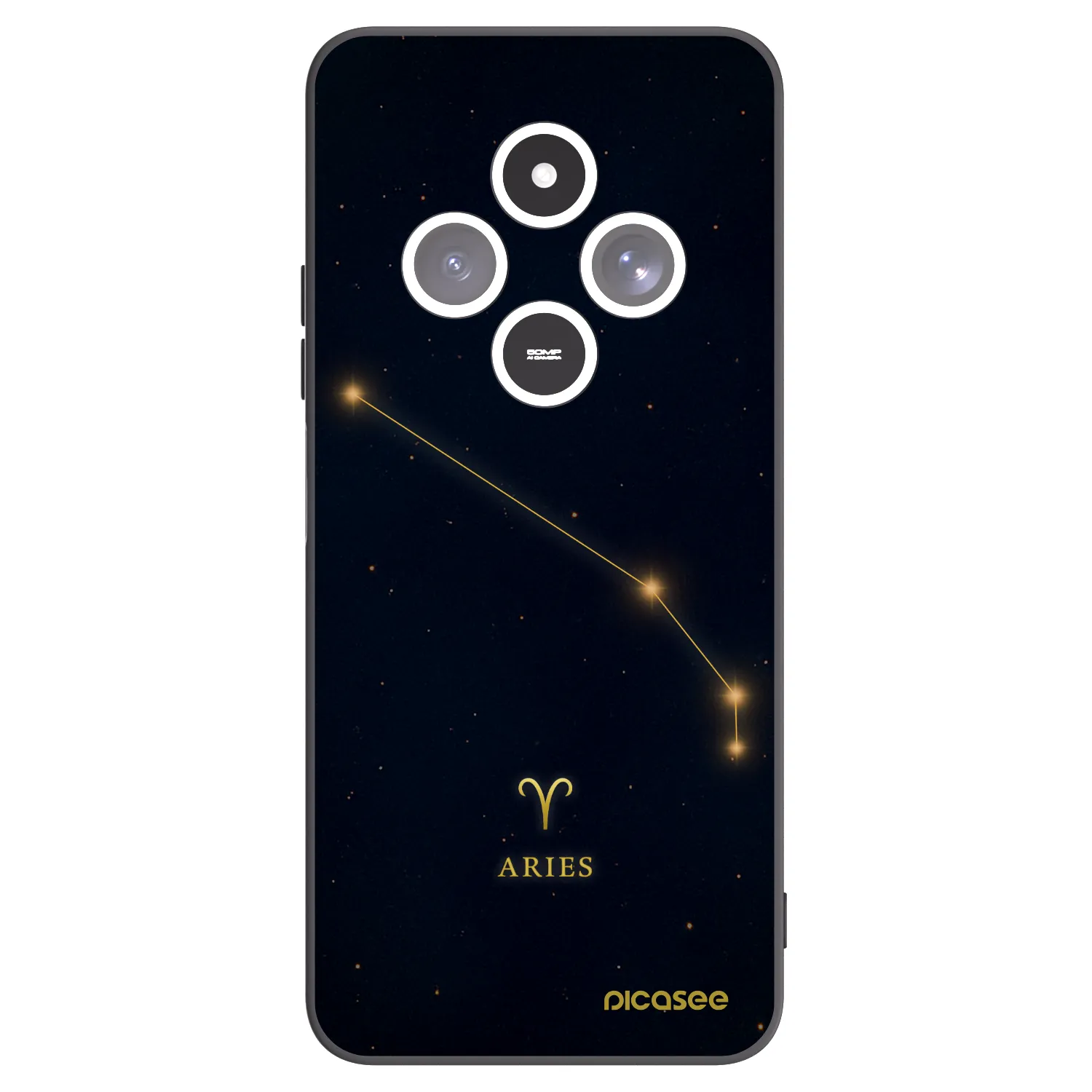 Picasee silikonowe czarne etui na Xiaomi Redmi 14C - ARIES