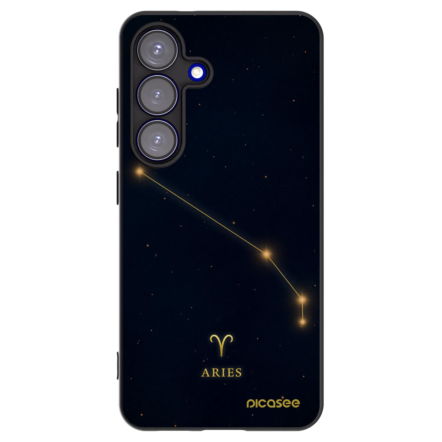Picasee silikonowe czarne etui na Samsung Galaxy S25 5G - ARIES