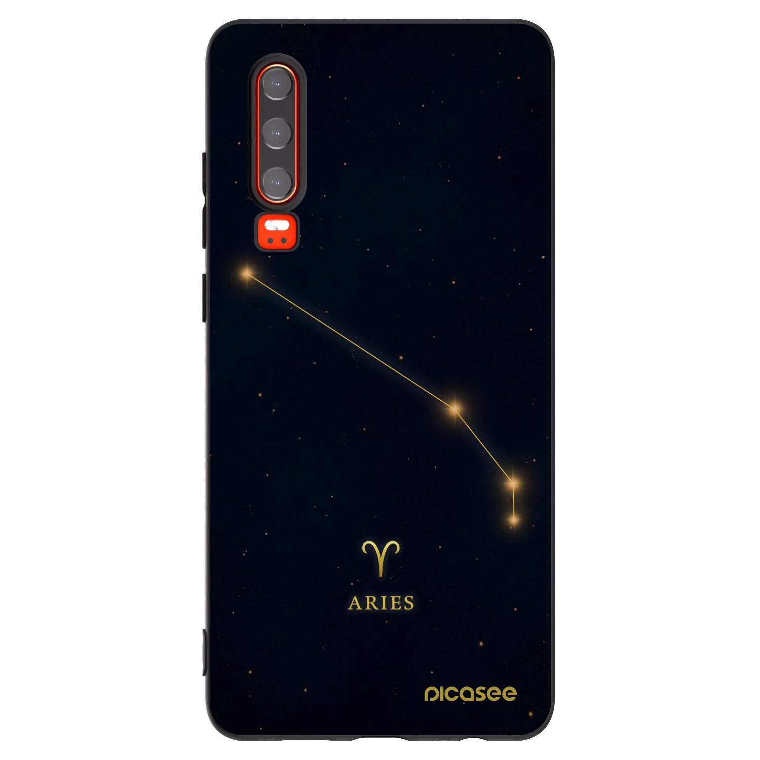 Picasee silikonowe czarne etui na Huawei P30 - ARIES
