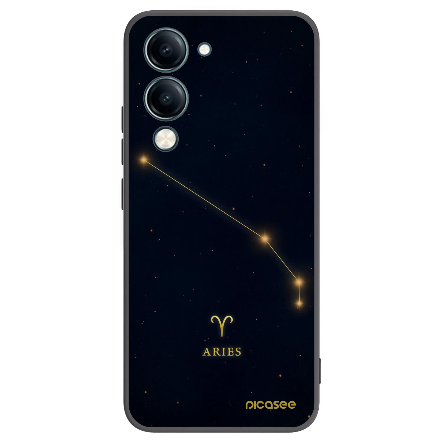Picasee silikonowe czarne etui na Vivo Y29s 5G - ARIES