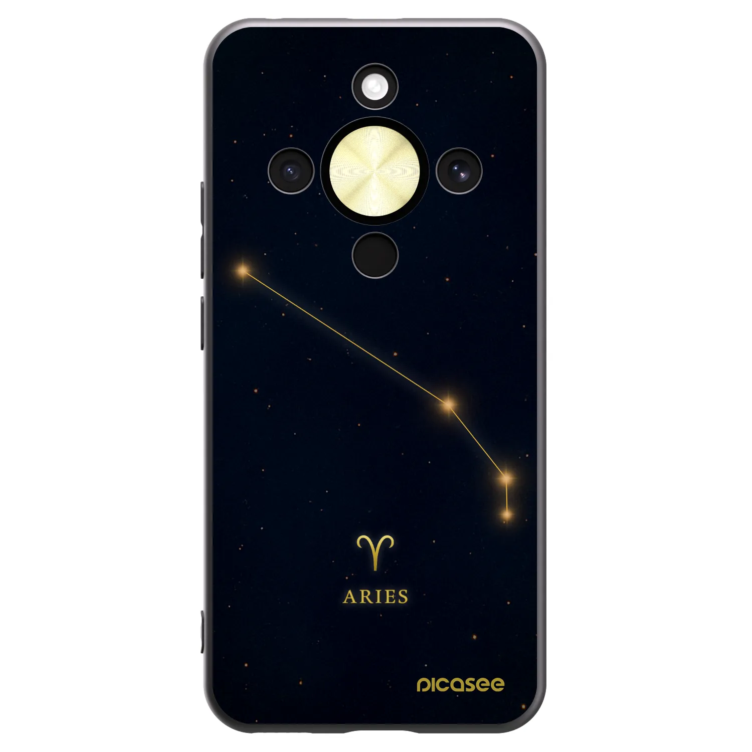 Picasee silikonowe czarne etui na Honor Magic8 Lite 5G - ARIES