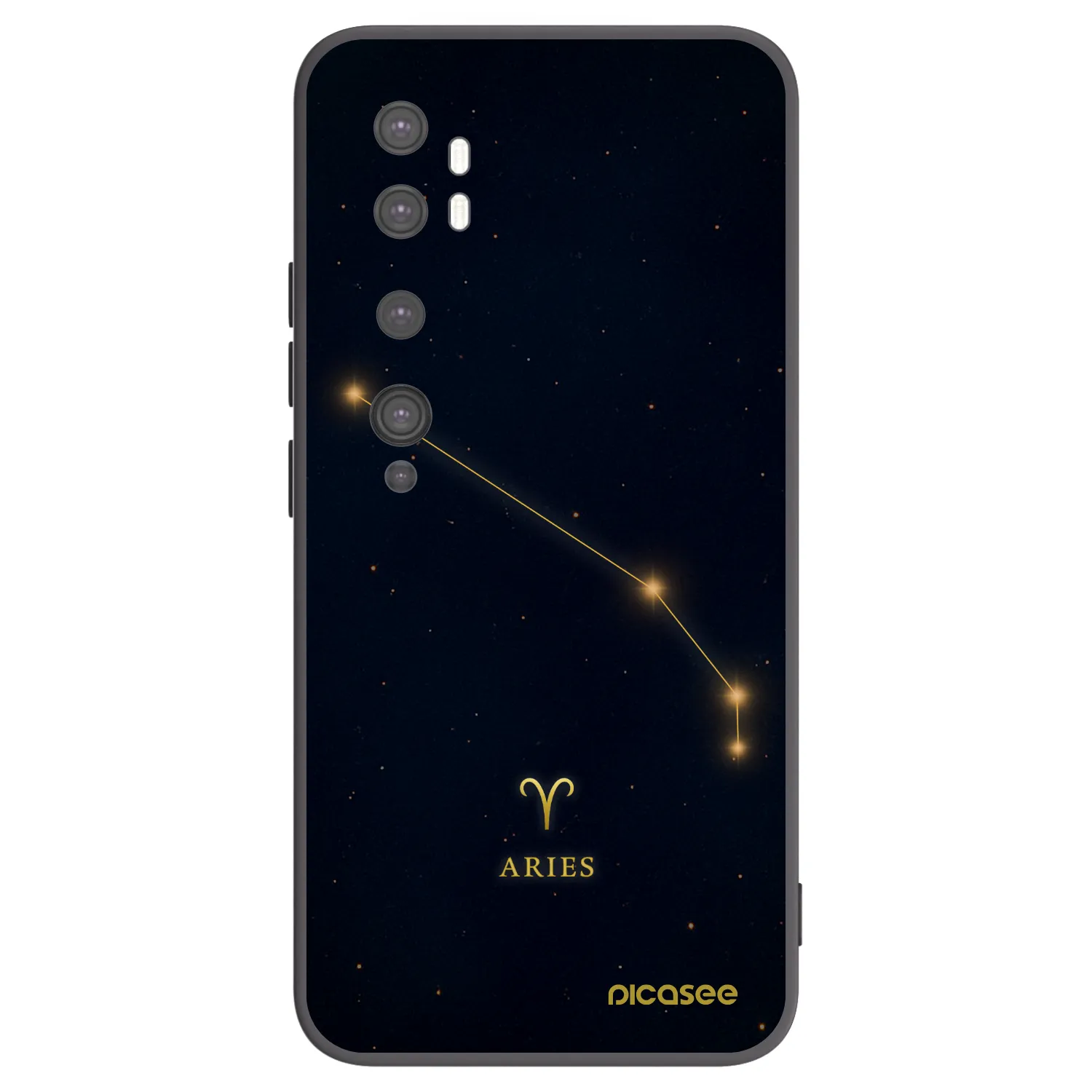 Picasee silikonowe czarne etui na Xiaomi Mi Note 10 (Pro) - ARIES