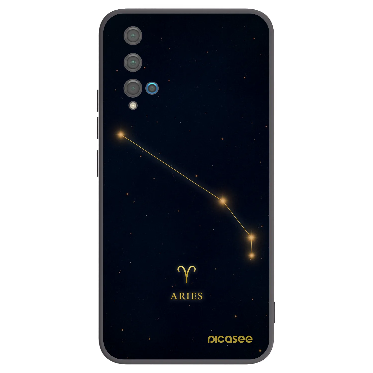 Picasee silikonowe czarne etui na Huawei Nova 5T - ARIES