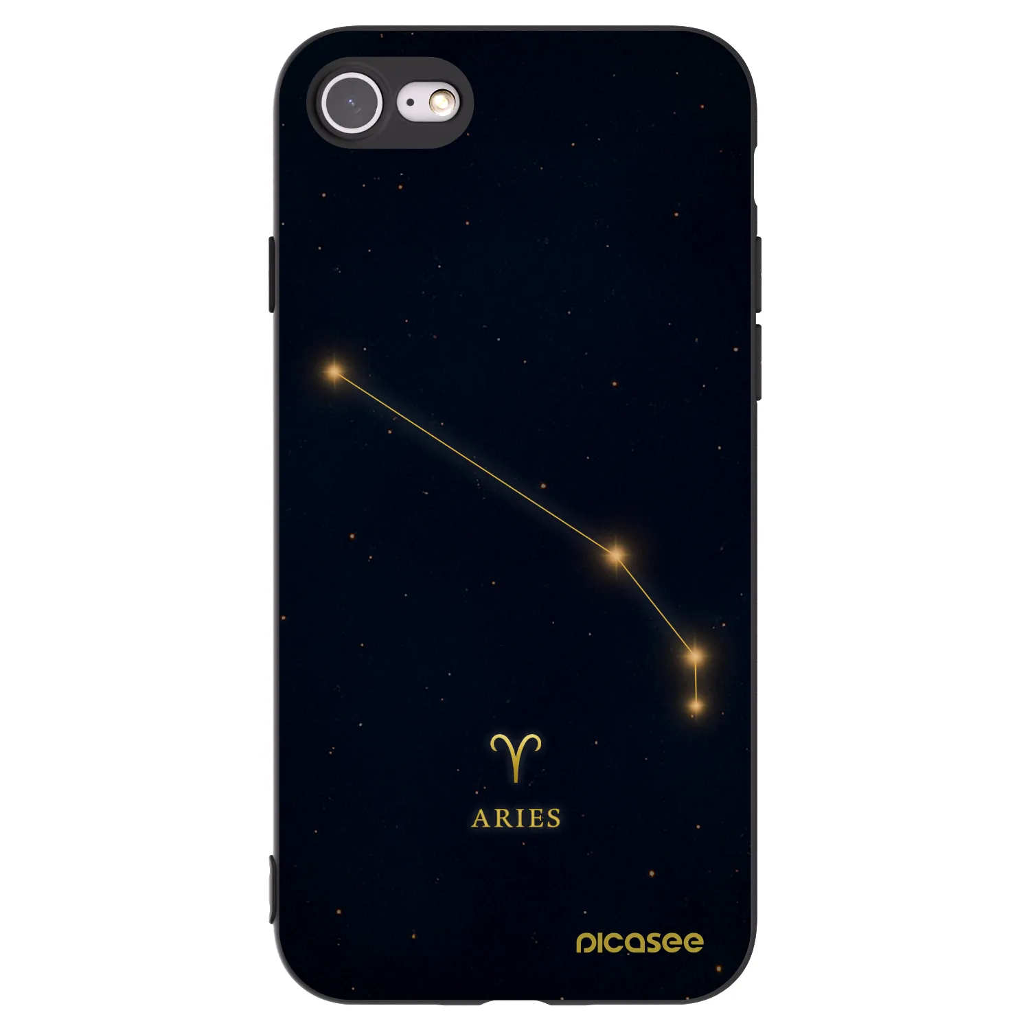 Picasee silikonowe czarne etui na Apple iPhone SE 2020 - ARIES