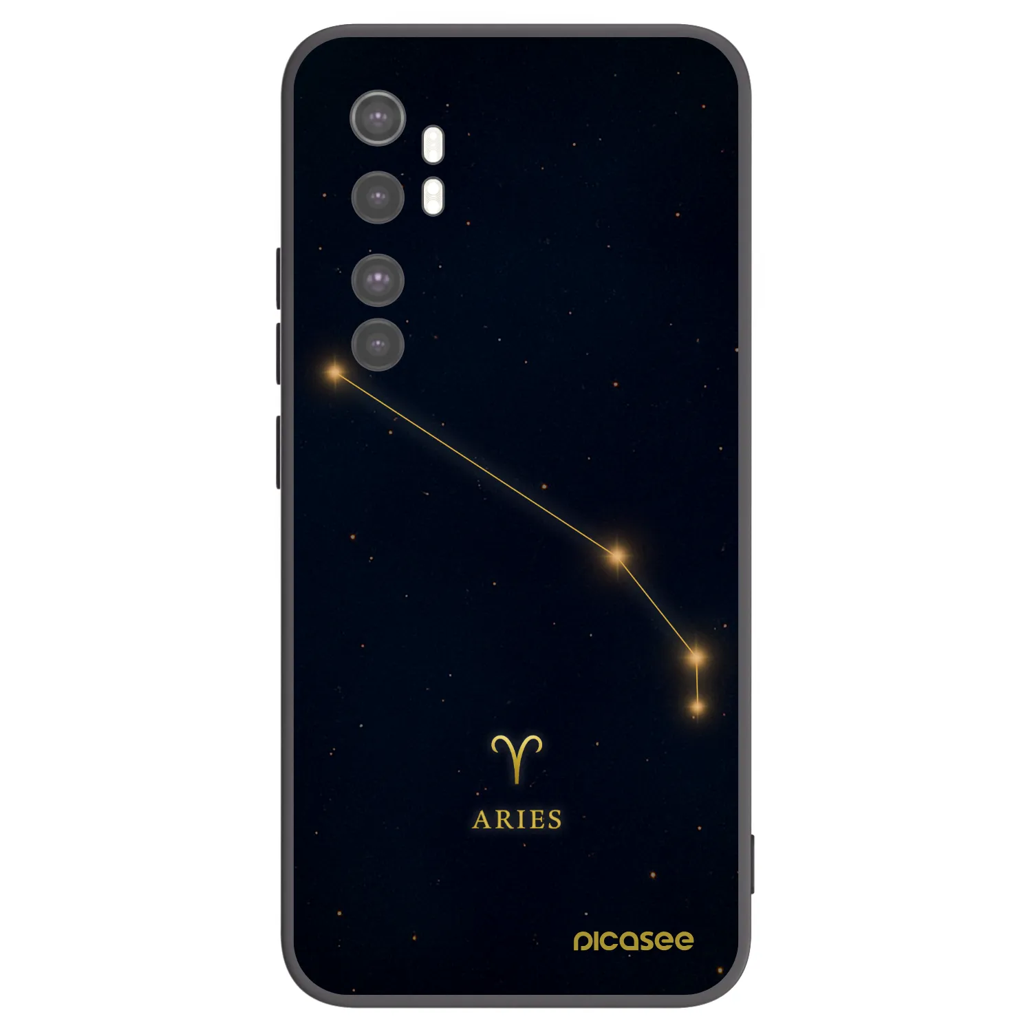 Picasee silikonowe czarne etui na Xiaomi Mi Note 10 Lite - ARIES