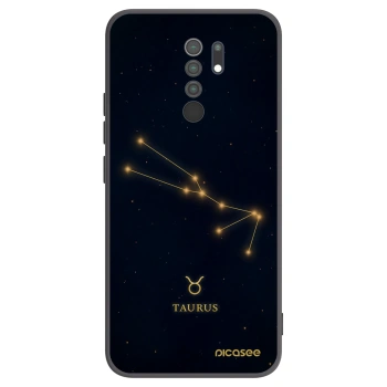 Picasee silikonowe czarne etui na Xiaomi Redmi 9 - TAURUS