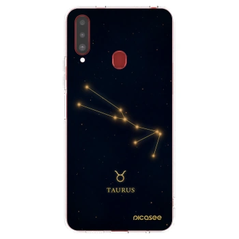 Picasee silikonowe przeźroczyste etui na Samsung Galaxy A20s - TAURUS