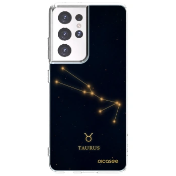 Picasee silikonowe przeźroczyste etui na Samsung Galaxy S21 Ultra 5G G998B - TAURUS
