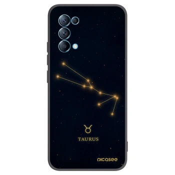 Picasee silikonowe czarne etui na OPPO A16s - TAURUS