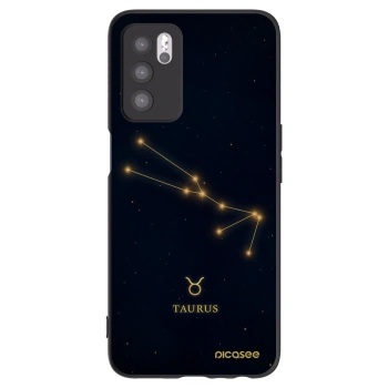 Picasee silikonowe czarne etui na OPPO A16s - TAURUS