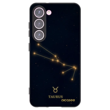 Picasee silikonowe czarne etui na Samsung Galaxy S23 5G - TAURUS