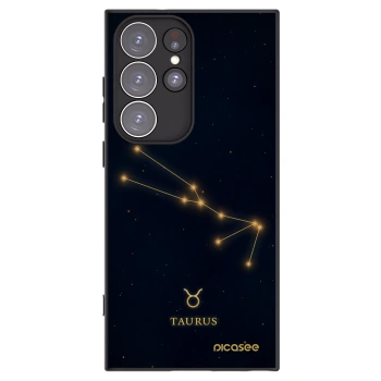 Picasee silikonowe czarne etui na Samsung Galaxy S23 Ultra 5G - TAURUS