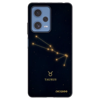 Picasee silikonowe czarne etui na Xiaomi Redmi Note 12 Pro 5G - TAURUS