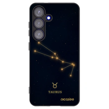 Picasee silikonowe czarne etui na Samsung Galaxy S25 5G - TAURUS