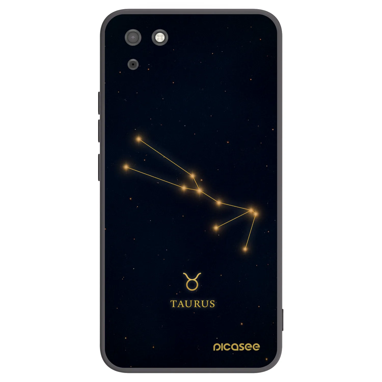 Picasee silikonowe czarne etui na Huawei Y5P - TAURUS