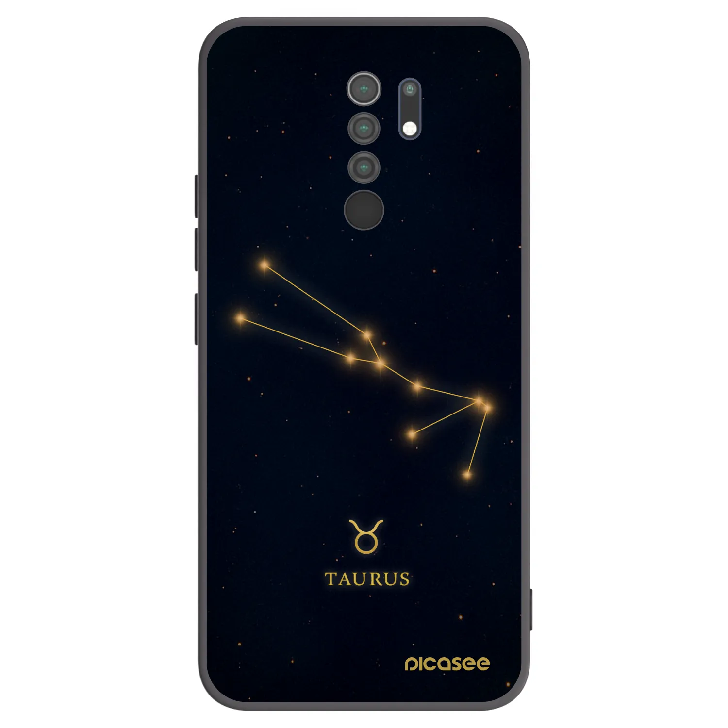 Picasee silikonowe czarne etui na Xiaomi Redmi 9 - TAURUS