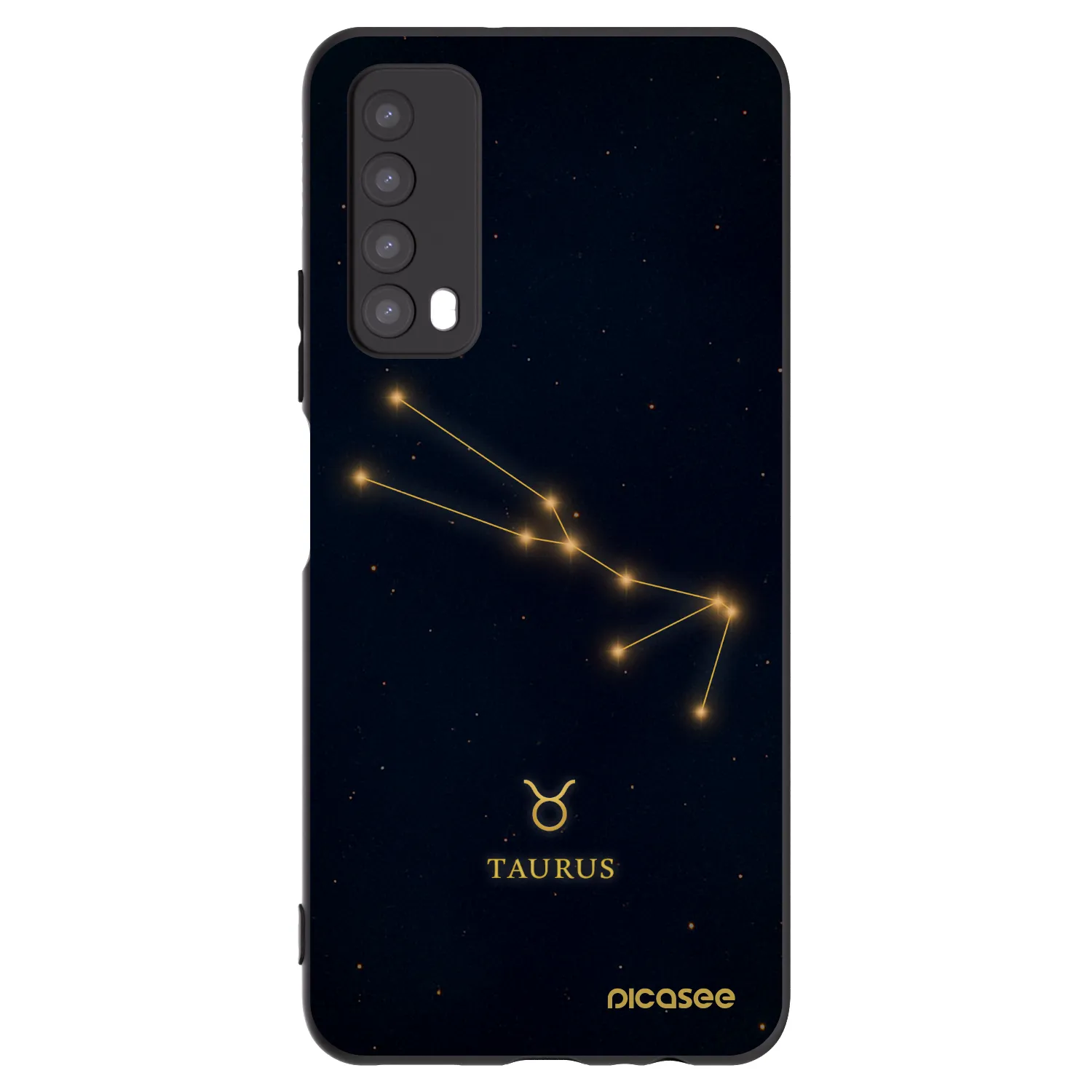 Picasee silikonowe czarne etui na Huawei P Smart 2021 - TAURUS