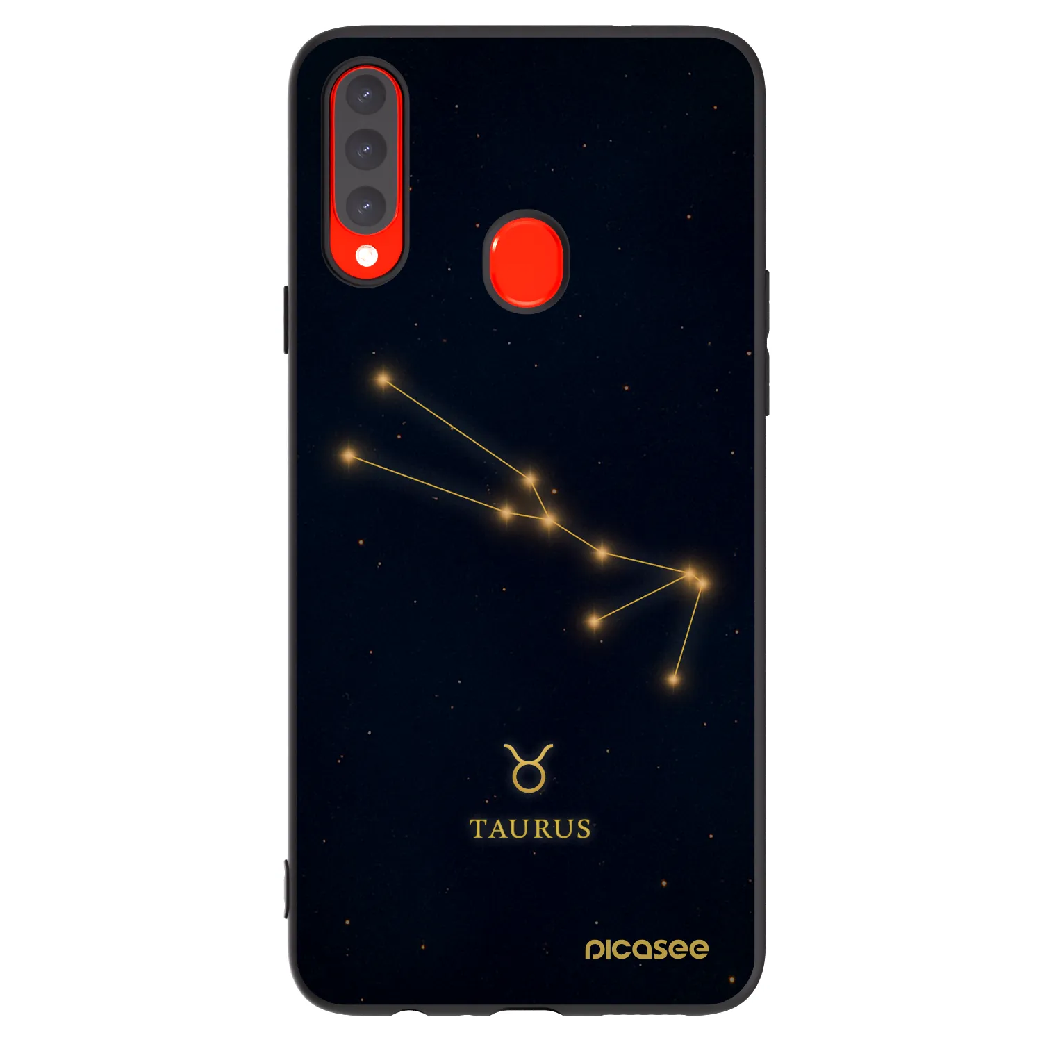 Picasee silikonowe czarne etui na Samsung Galaxy A20s - TAURUS