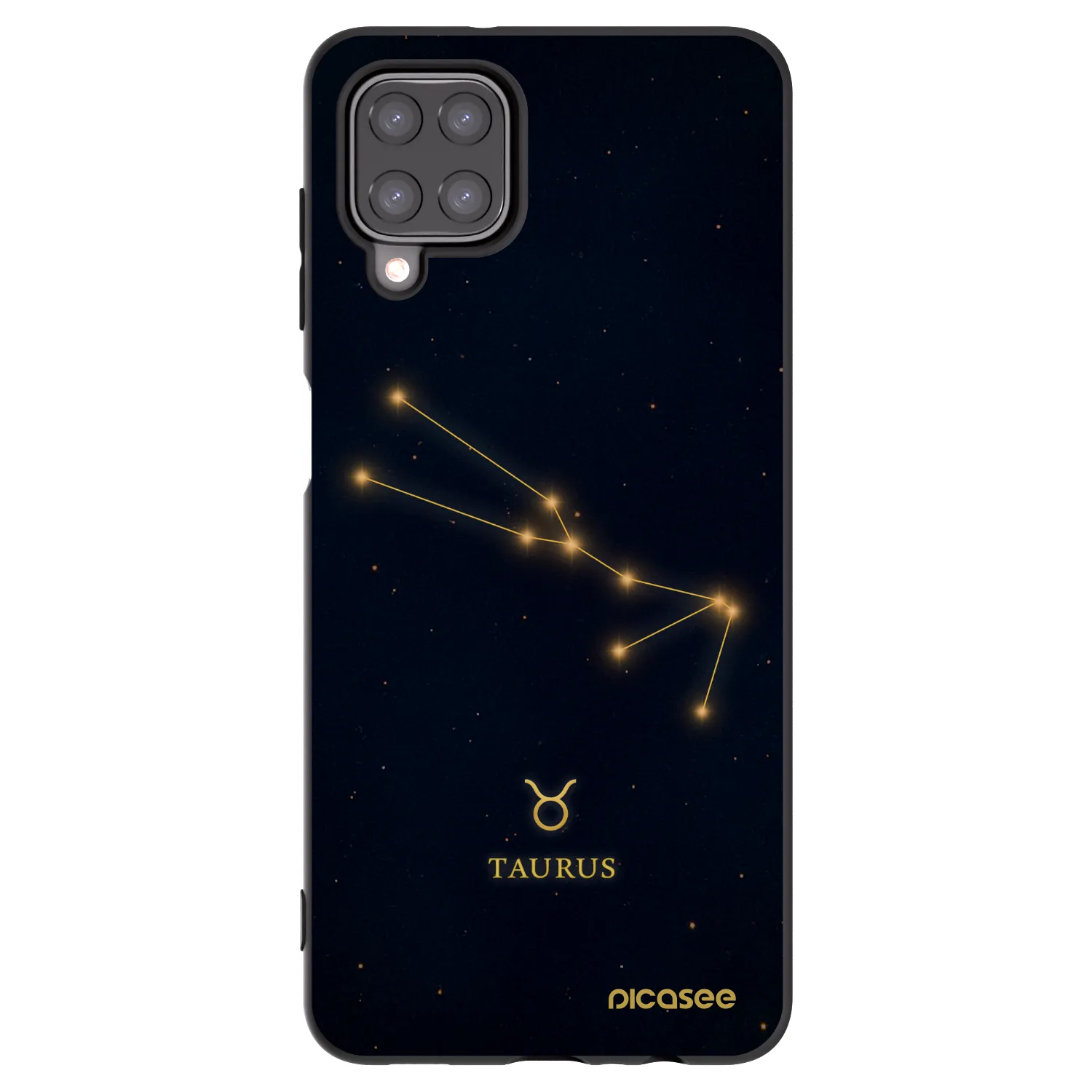 Picasee silikonowe czarne etui na Samsung Galaxy A12 A125F - TAURUS