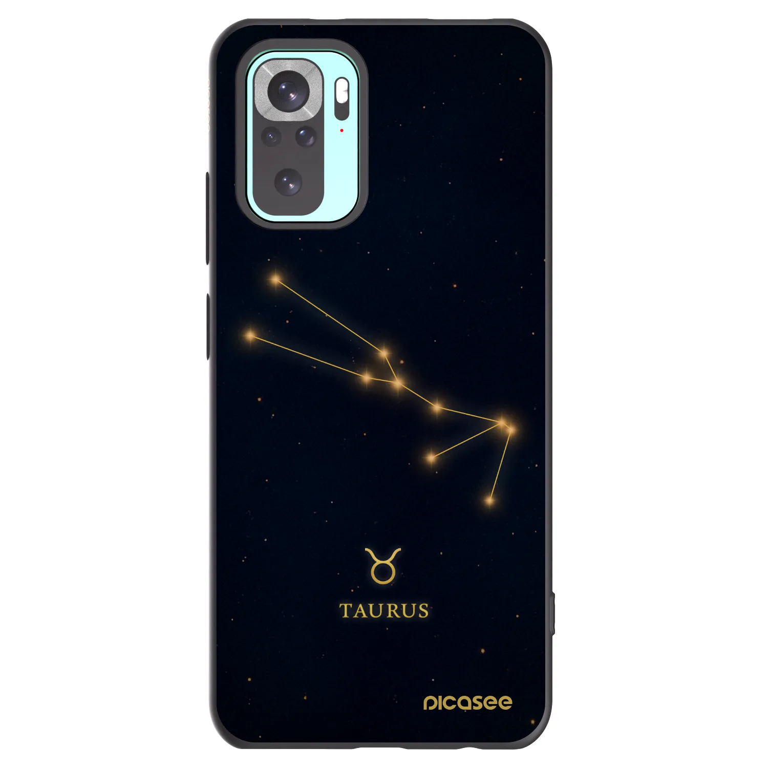 Picasee silikonowe czarne etui na Xiaomi Redmi Note 10 Pro - TAURUS