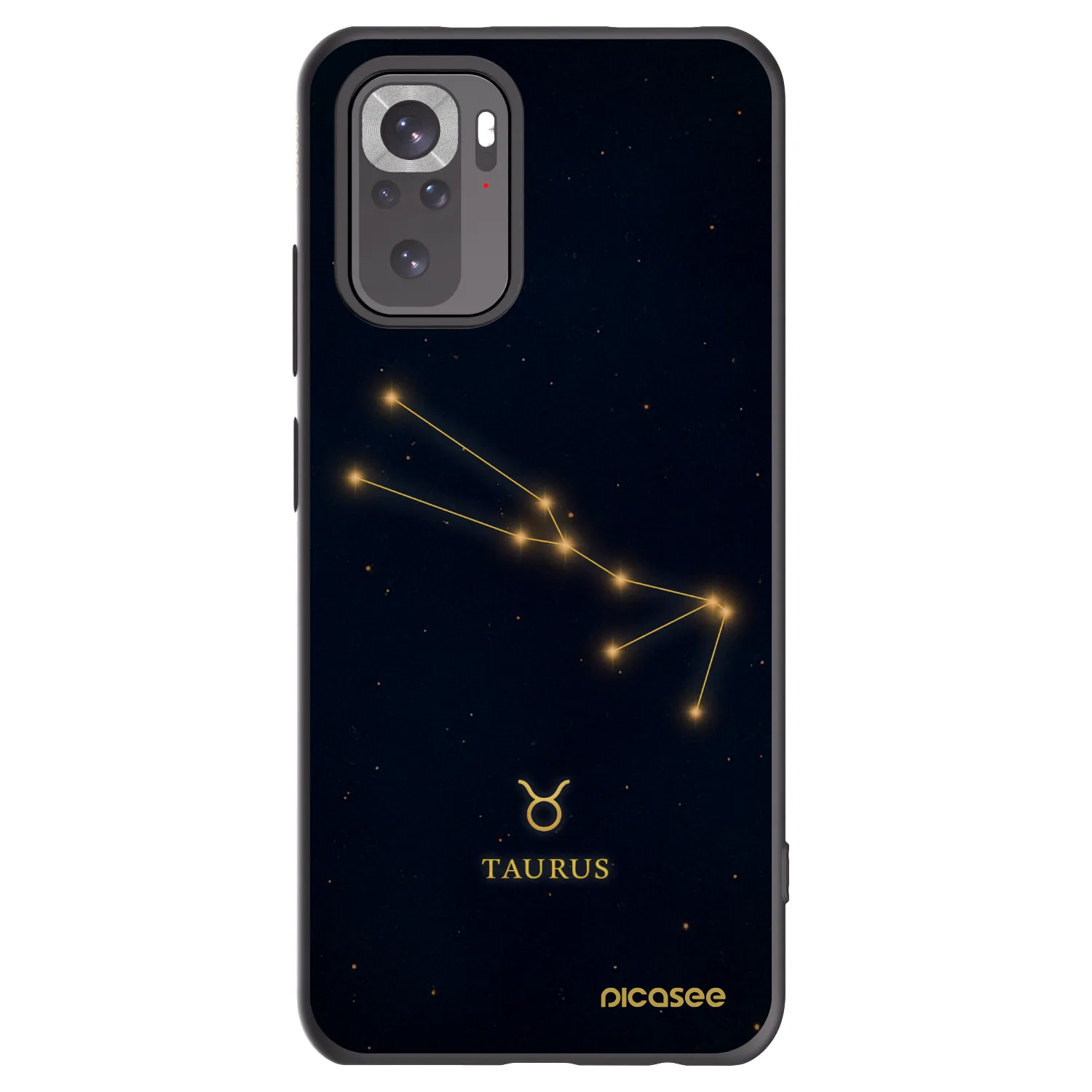 Picasee silikonowe czarne etui na Xiaomi Redmi Note 10S - TAURUS