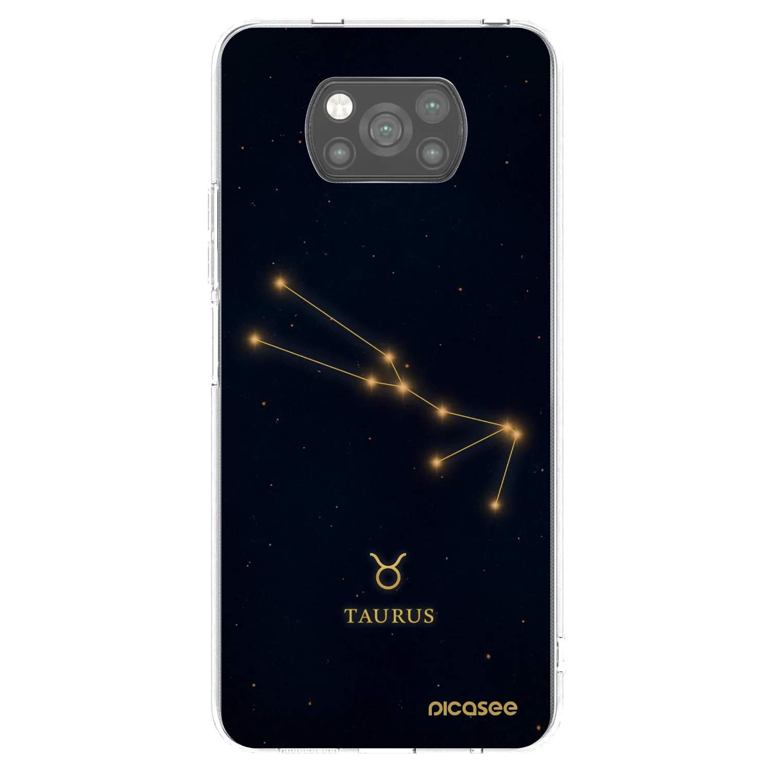 Picasee silikonowe czarne etui na Xiaomi Poco X3 Pro - TAURUS