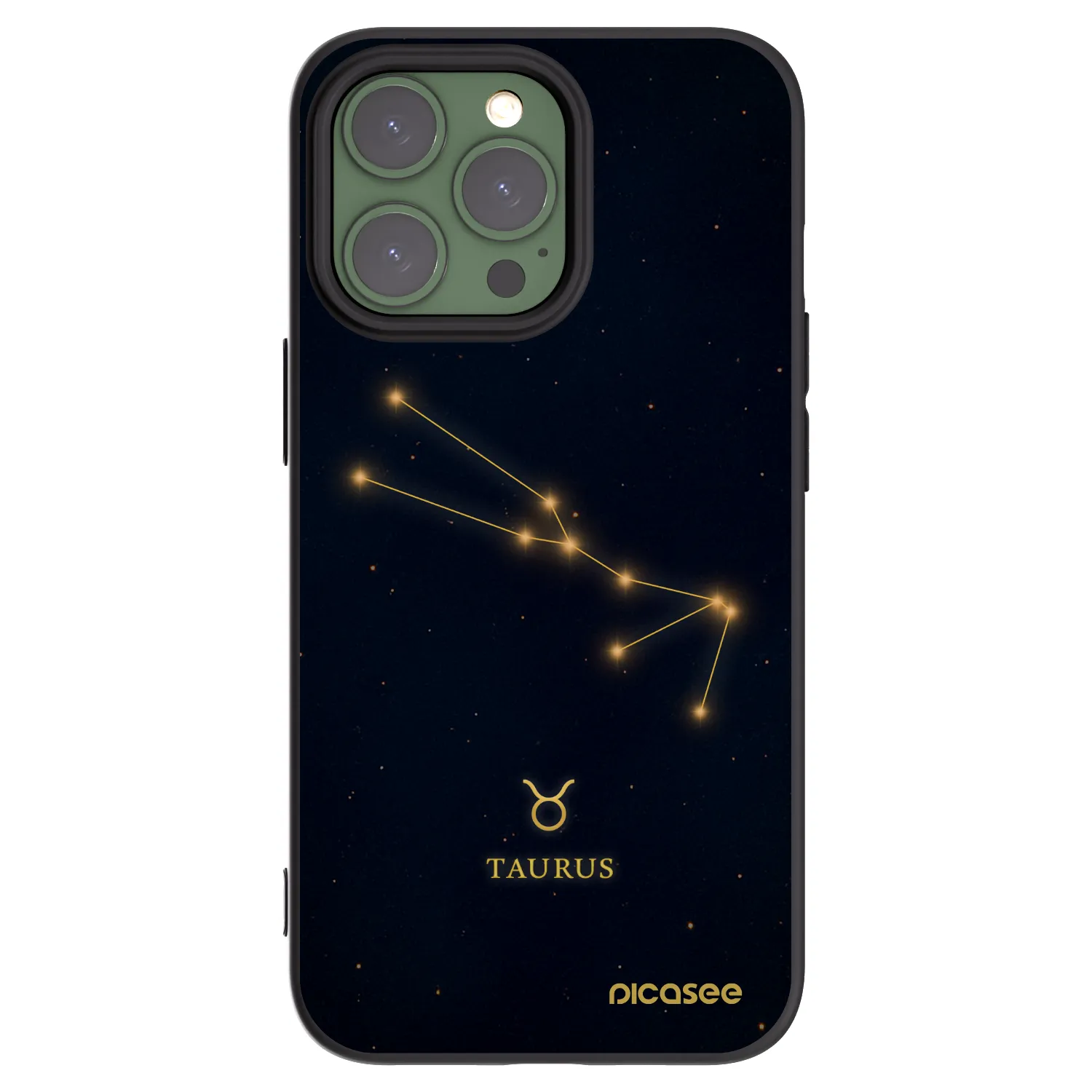Picasee silikonowe czarne etui na Apple iPhone 13 Pro - TAURUS