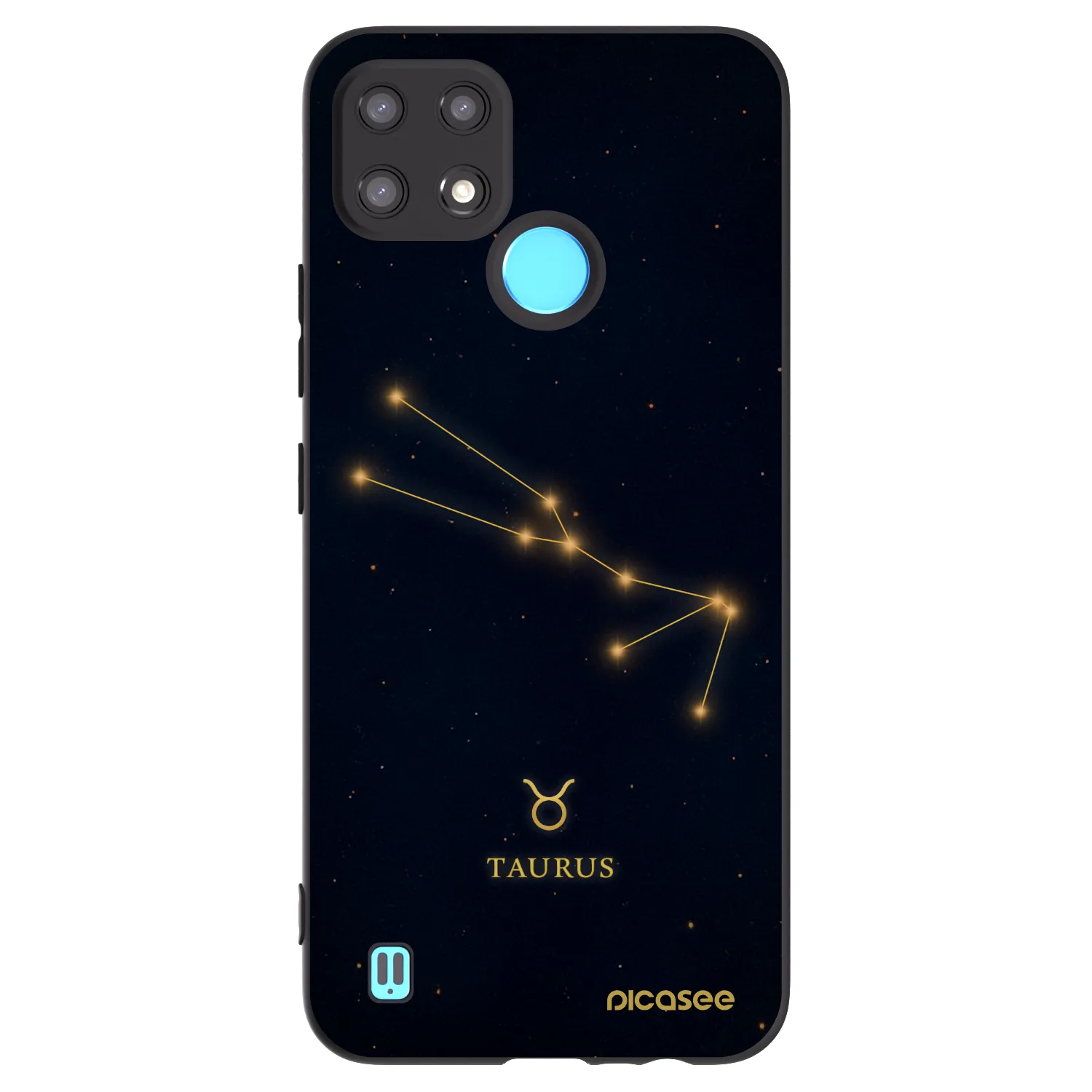 Picasee silikonowe czarne etui na Realme C21 - TAURUS