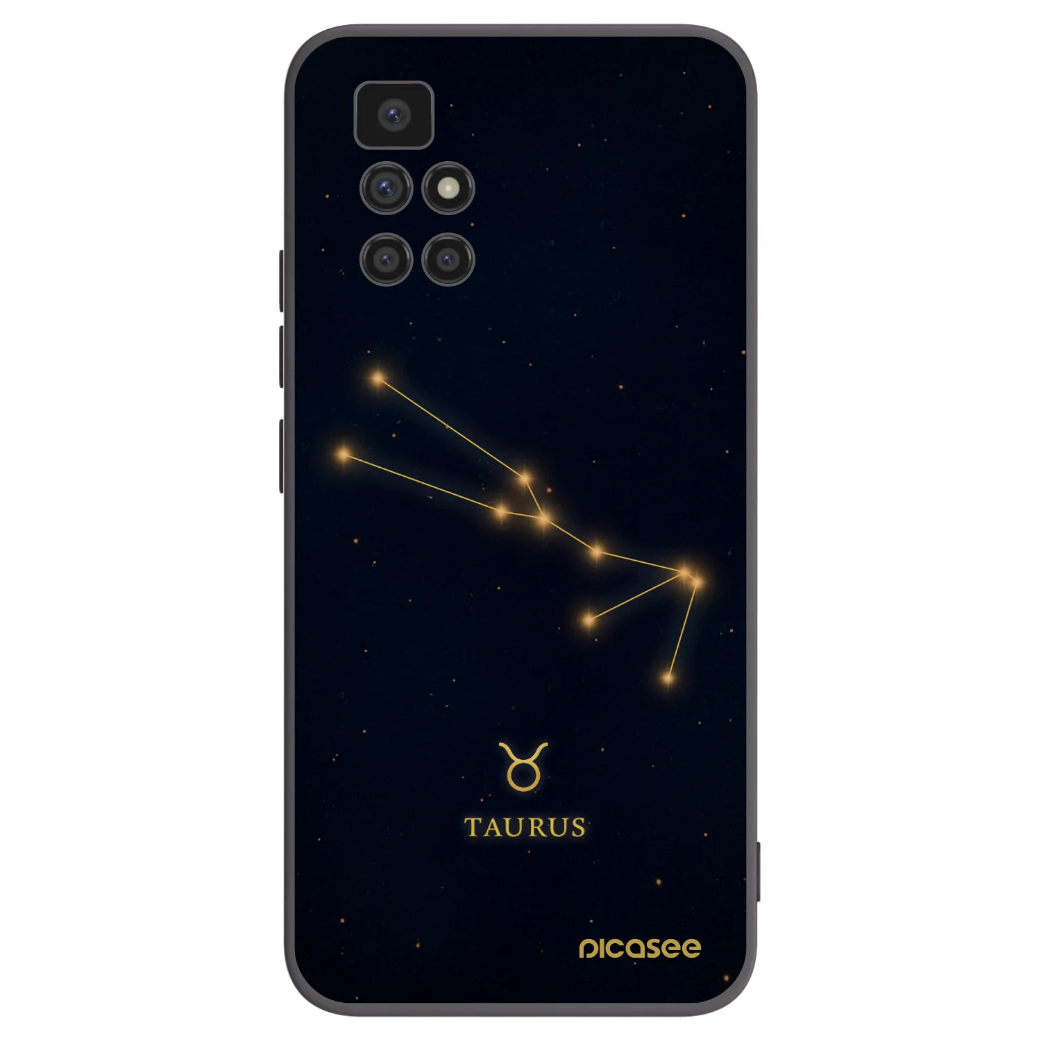 Picasee silikonowe czarne etui na Xiaomi Redmi 10 - TAURUS
