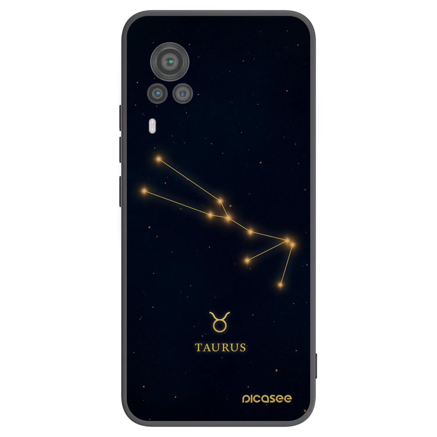Picasee silikonowe czarne etui na Vivo X60 Pro 5G - TAURUS