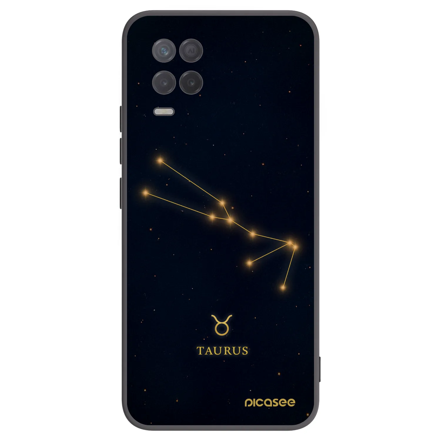 Picasee silikonowe czarne etui na Realme 8 5G - TAURUS