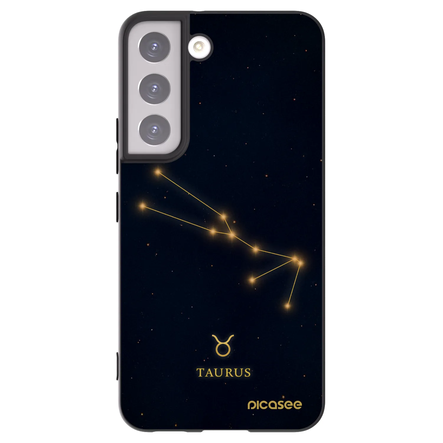 Picasee silikonowe czarne etui na Samsung Galaxy S22 5G - TAURUS