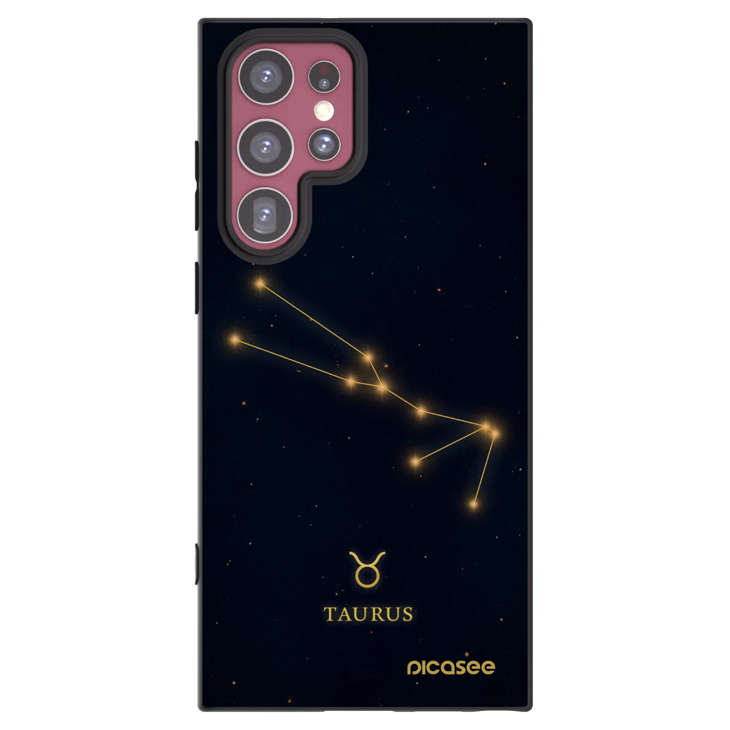 Picasee silikonowe czarne etui na Samsung Galaxy S22 Ultra 5G - TAURUS