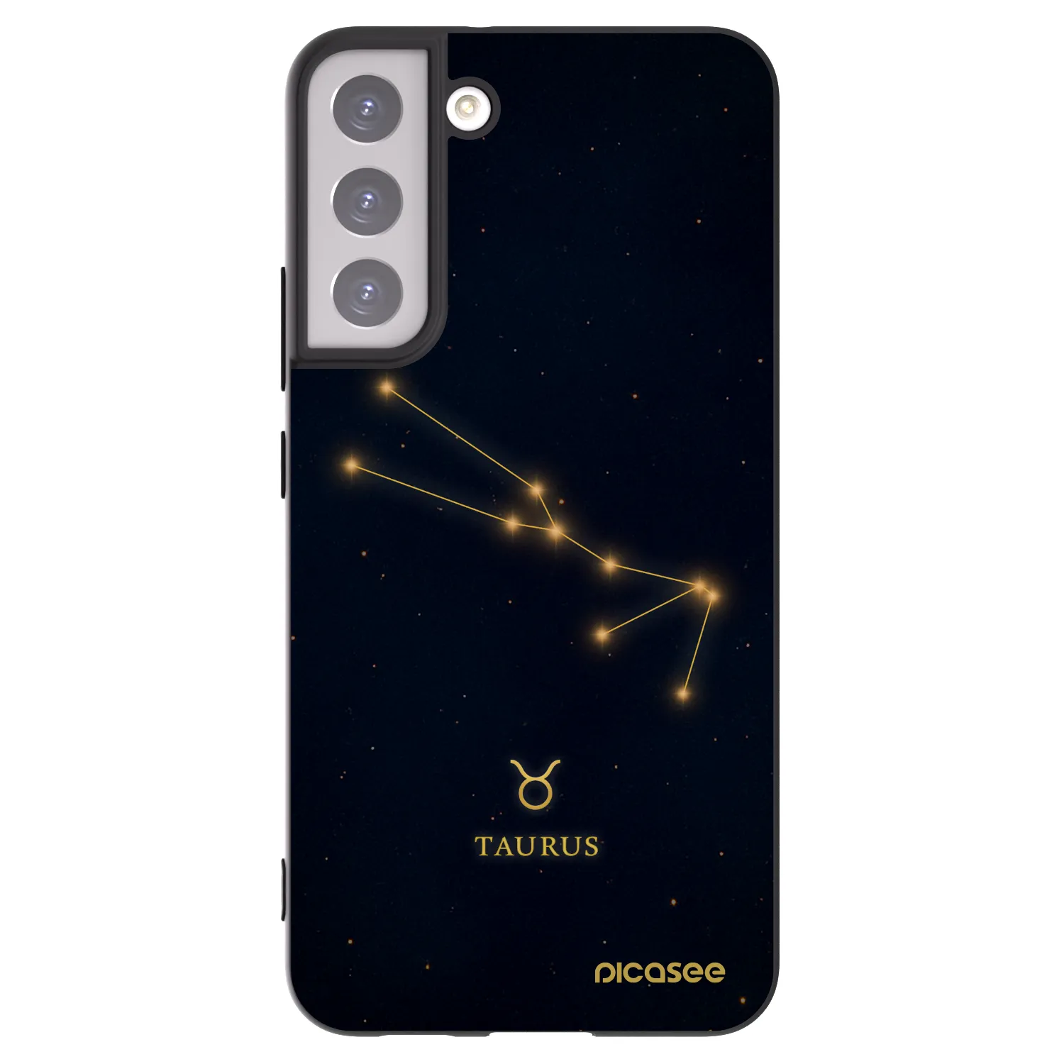 Picasee silikonowe czarne etui na Samsung Galaxy S22+ 5G - TAURUS
